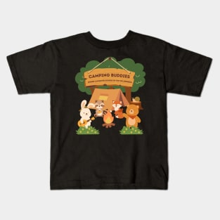 Camping Buddies - Where Laughter Echoes In The Wilderness Kids T-Shirt